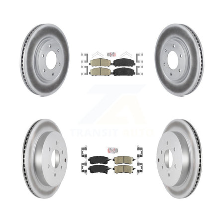 Front Rear Ceramic Pad & Coated Disc Brake Rotor Kit For INFINITI QX80 Nissan Armada QX56 KGA-102649