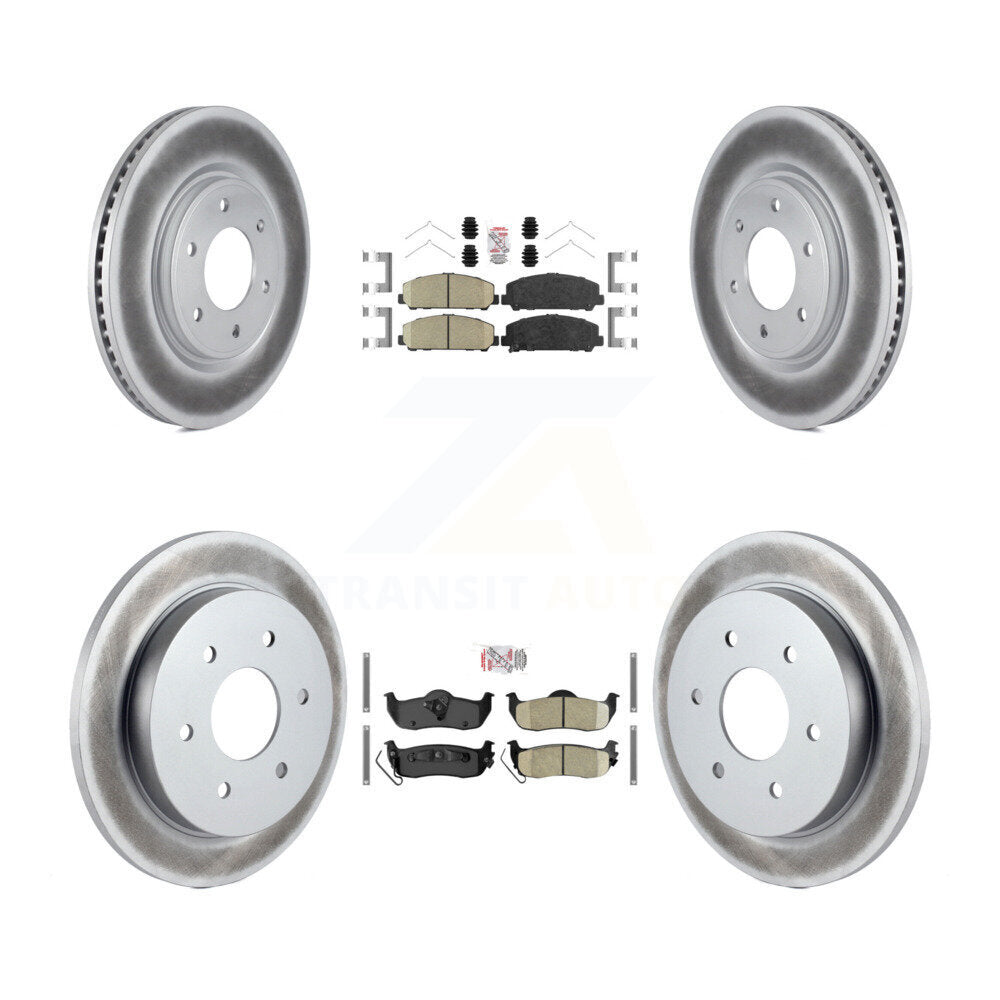 Front Rear Ceramic Pad Coated Disc Brake Rotors Kit For Nissan TITAN Armada INFINITI QX56 KGA-102658