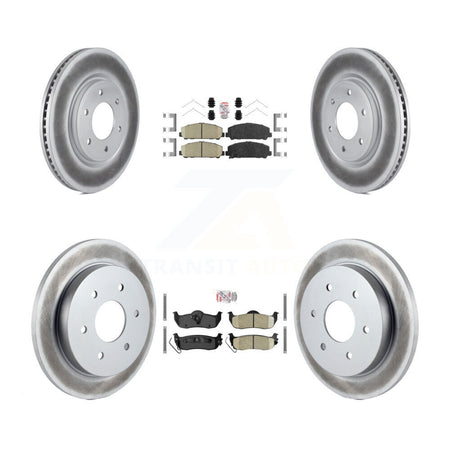 Front Rear Ceramic Pad Coated Disc Brake Rotors Kit For Nissan TITAN Armada INFINITI QX56 KGA-102658