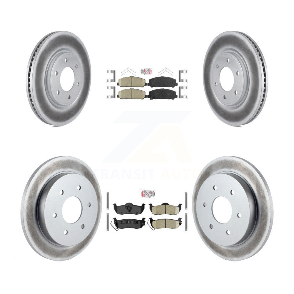 Front Rear Ceramic Pad Coated Disc Brake Rotors Kit For Nissan TITAN Armada INFINITI QX56 KGA-102659