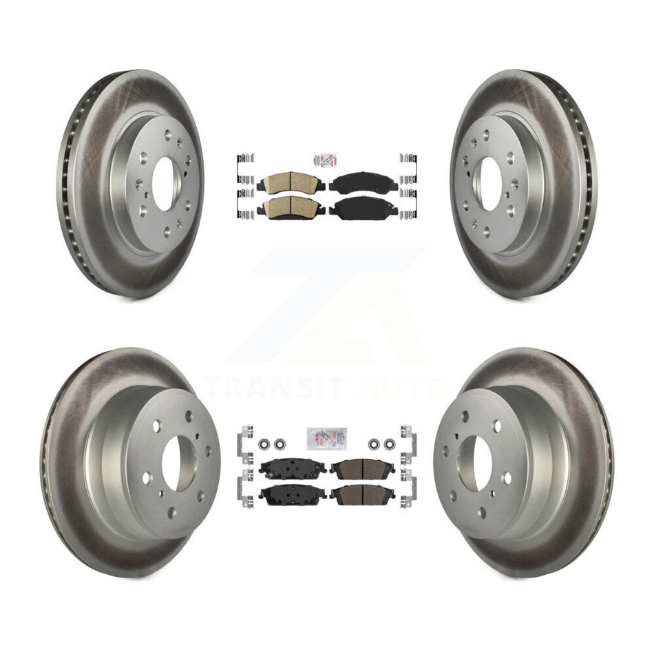 Front Ceramic Rear Semi-Metallic Pad Coated Brake Rotor Kit For GMC Sierra 1500 Chevrolet KGA-102662