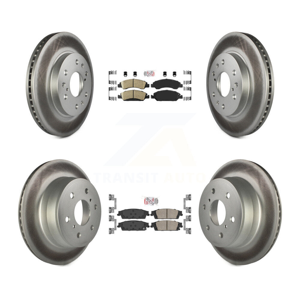 Front Rear Ceramic Pad Coat Brake Rotor Kit For GMC Sierra 1500 Chevrolet Silverado Tahoe KGA-102663