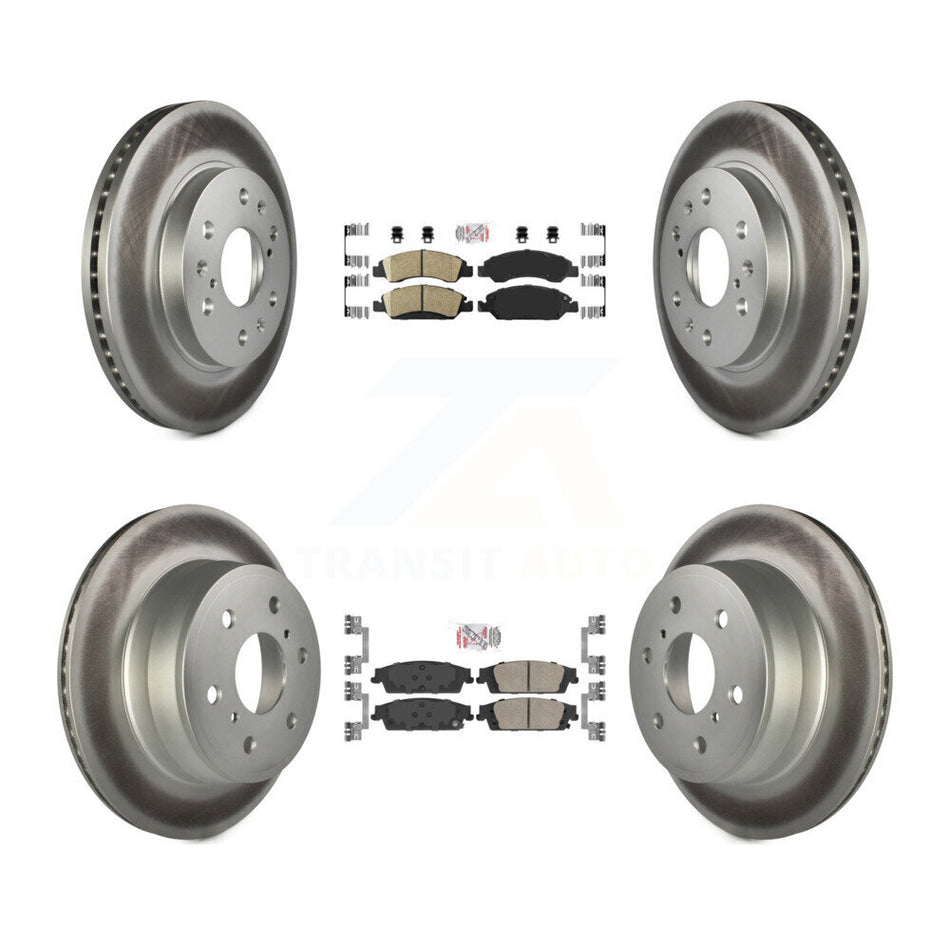 Front Rear Ceramic Pad Coat Brake Rotor Kit For GMC Sierra 1500 Chevrolet Silverado Tahoe KGA-102663