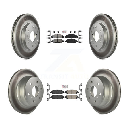 Front Semi-Metallic Rear Ceramic Pad Coated Brake Rotor Kit For GMC Sierra 1500 Chevrolet KGA-102664