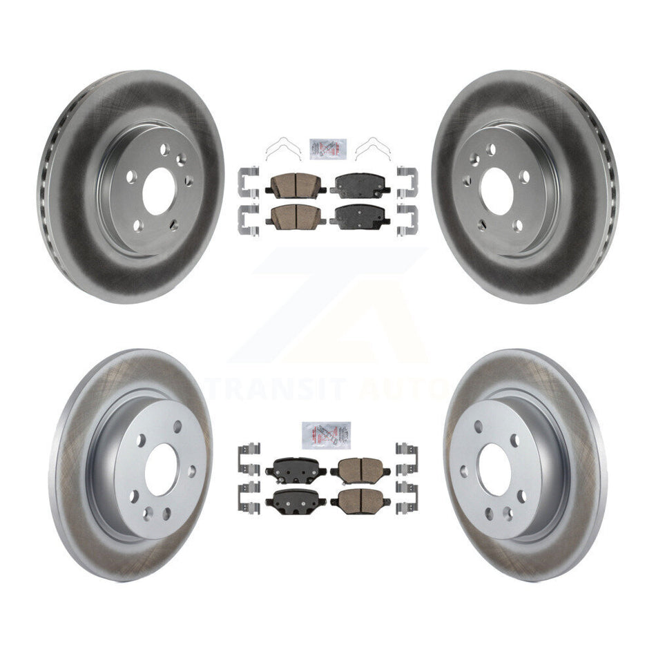Front Rear Ceramic Pads And Coated Disc Brake Rotors Kit For Buick Encore Chevrolet Trax KGA-102666