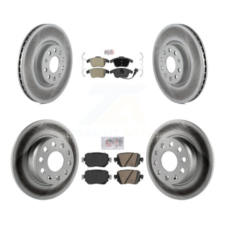 Front Semi-Metallic Rear Ceramic Pad & Coated Disc Brake Rotors Kit For Volkswagen Passat KGA-102668