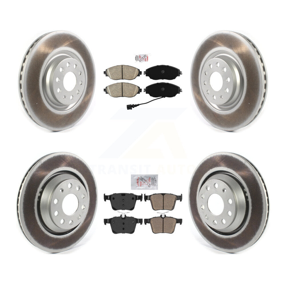 Front Rear Ceramic Pads And Coated Disc Brake Rotors Kit For 2017-2019 Volkswagen Golf R KGA-102675