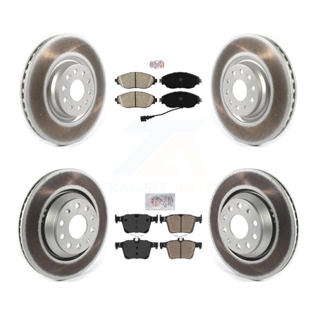 Front Rear Ceramic Pads And Coated Disc Brake Rotors Kit For 2017-2019 Volkswagen Golf R KGA-102675