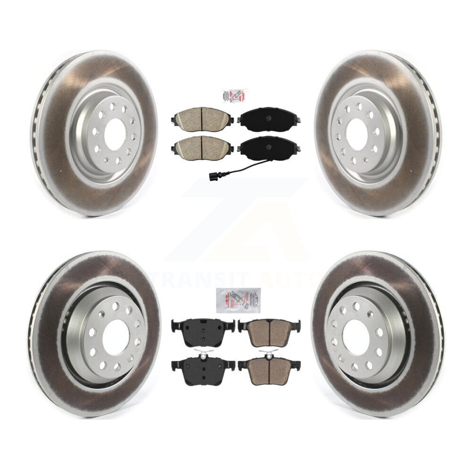 Front Rear Ceramic Pads And Coated Disc Brake Rotors Kit For 2017-2019 Volkswagen Golf R KGA-102675