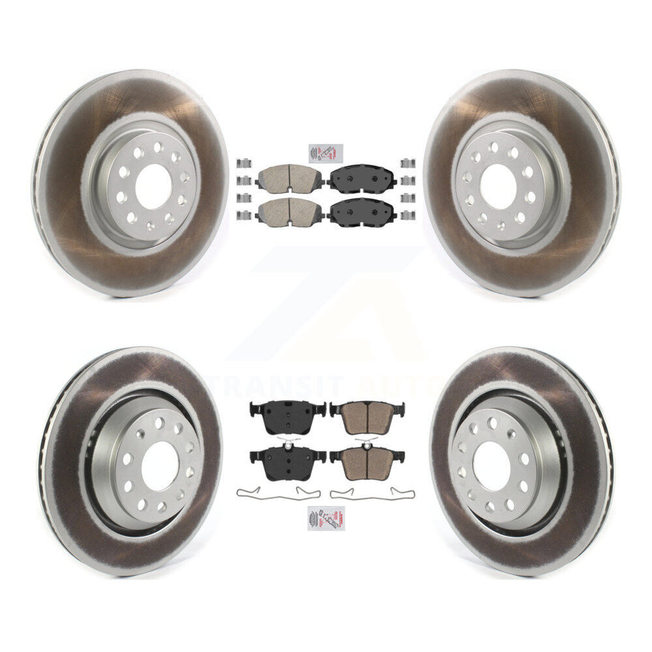 Front Rear Ceramic Pads And Coated Disc Brake Rotors Kit For Volkswagen Atlas KGA-102677