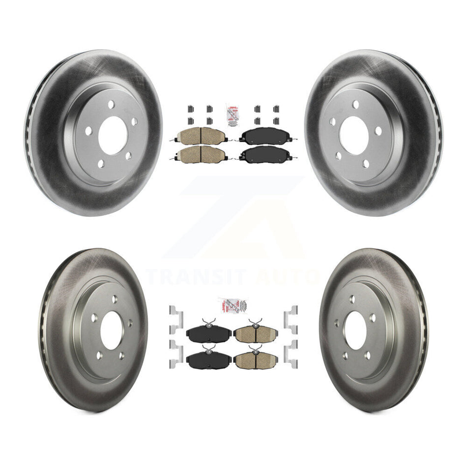 Front Rear Ceramic Pads And Coated Disc Brake Rotors Kit For Ford Mustang KGA-102678