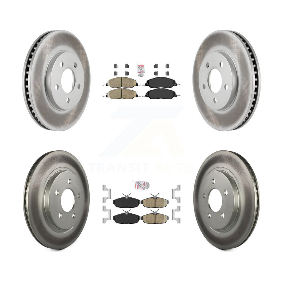 Front Rear Ceramic Pads And Coated Disc Brake Rotors Kit For 2005-2010 Ford Mustang Base KGA-102679