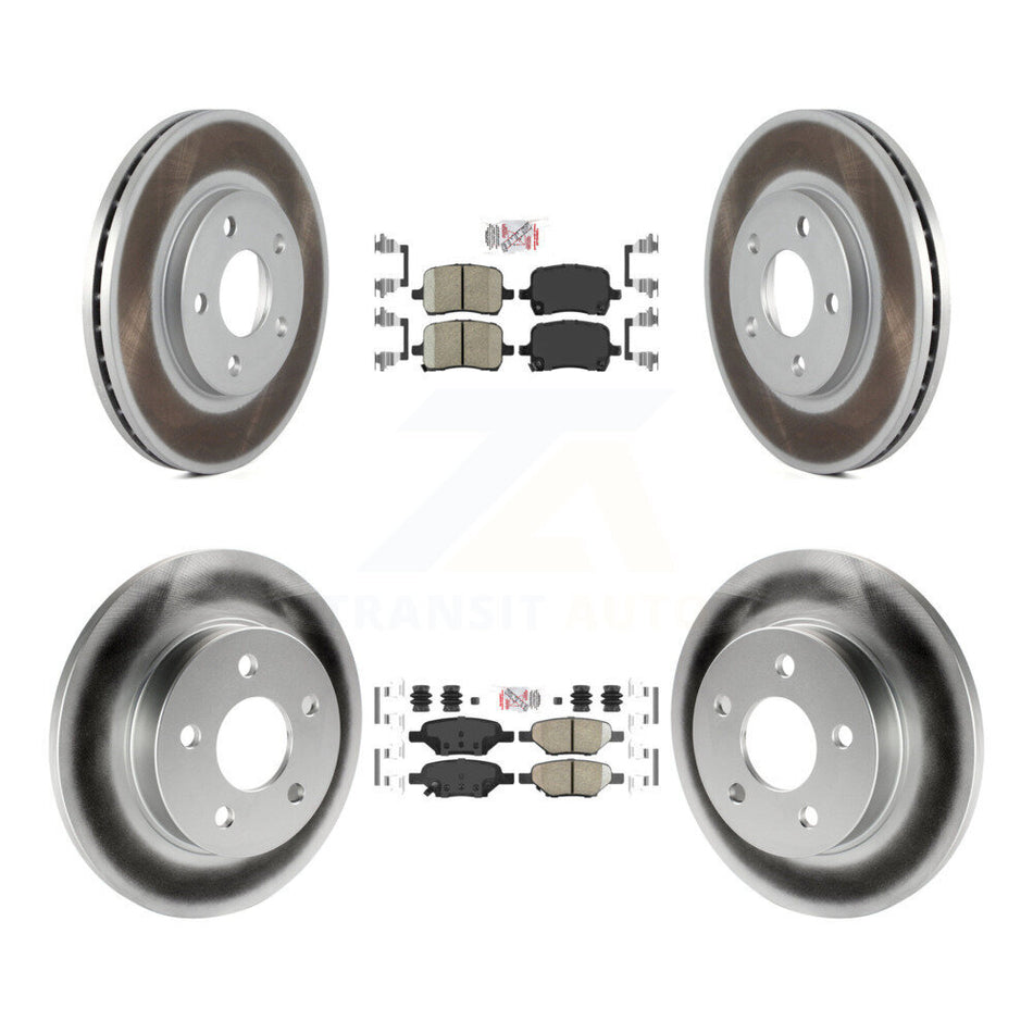 Front Rear Ceramic Pad Coated Brake Rotor Kit For 04-05 Chevrolet Malibu Drum rear brakes KGA-102684