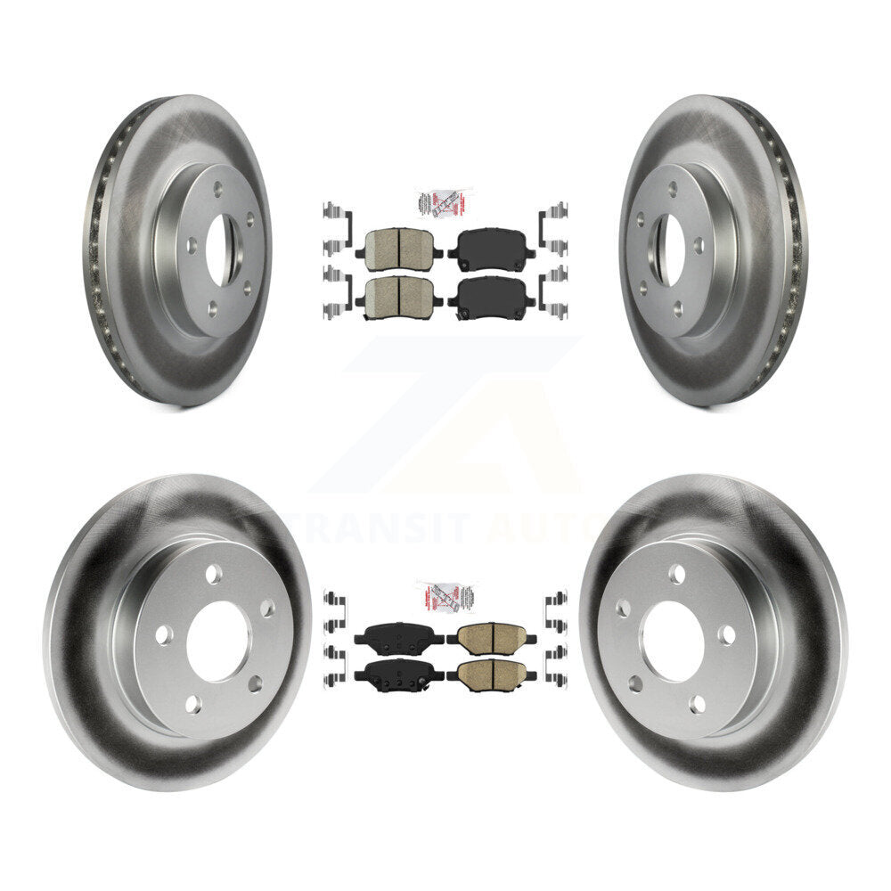 Front Rear Ceramic Pad & Coated Brake Rotor Kit For 2007-2008 Pontiac G5 Disc rear brakes KGA-102685