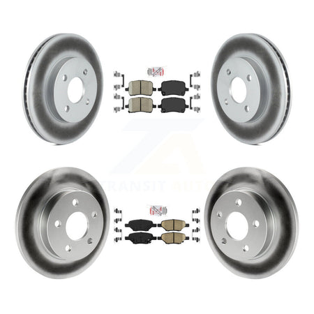 Front Rear Ceramic Pad & Coated Brake Rotor Kit For 2007-2008 Pontiac G5 Disc rear brakes KGA-102686