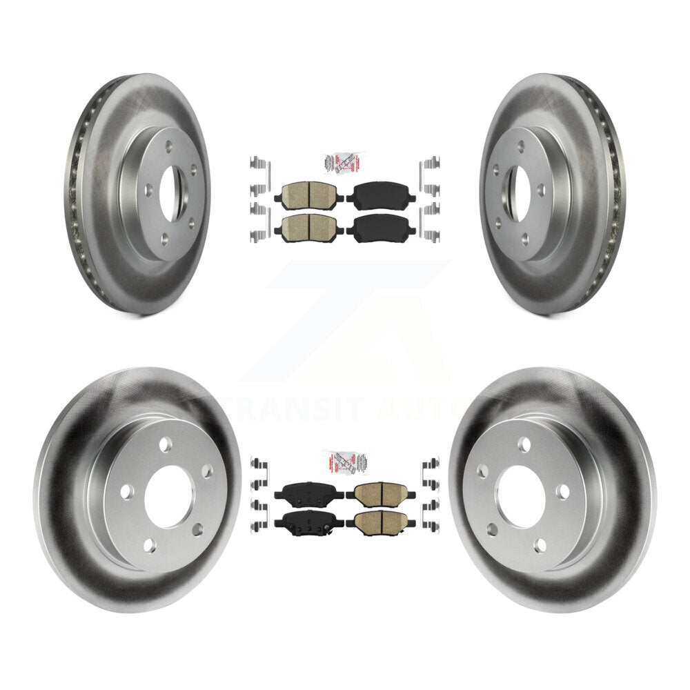 Front Rear Ceramic Pads And Coated Disc Brake Rotors Kit For Pontiac G5 KGA-102690