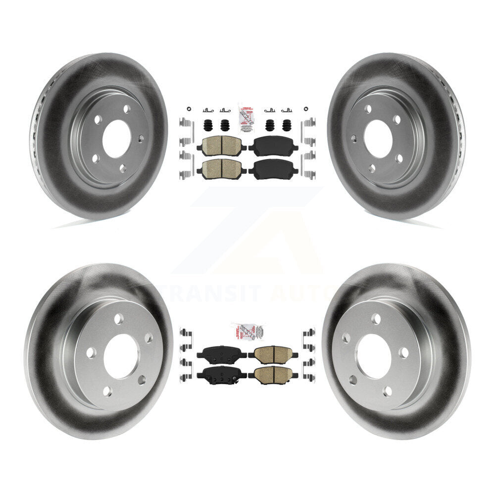 Front Rear Ceramic Pad & Coated Disc Brake Rotor Kit For Pontiac G5 With Brakes KGA-102691