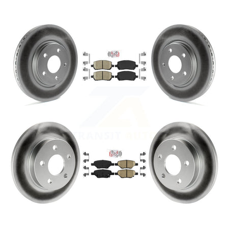 Front Rear Ceramic Pad & Coated Disc Brake Rotor Kit For Pontiac G5 With Brakes KGA-102692