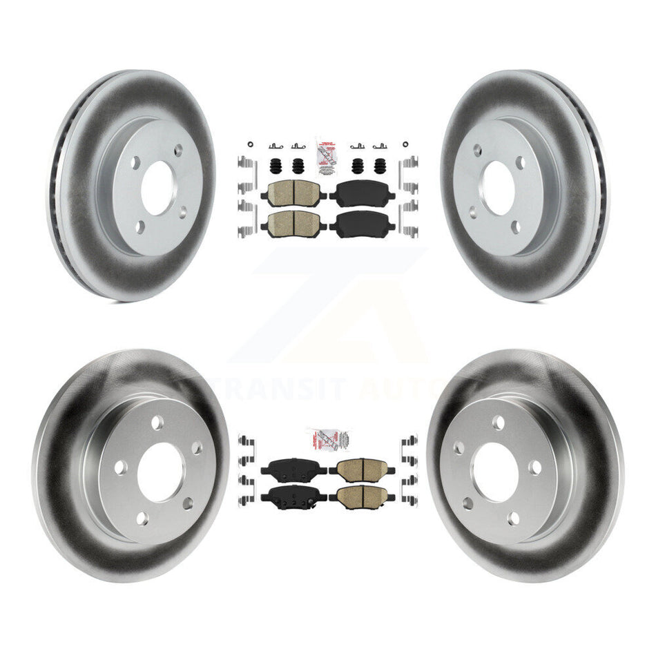 Front Rear Ceramic Pads And Coated Disc Brake Rotors Kit For Pontiac G5 Pursuit KGA-102693