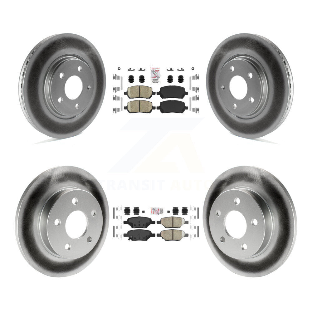 Front Rear Ceramic Pad & Coated Disc Brake Rotor Kit For Pontiac G5 With Brakes KGA-102697