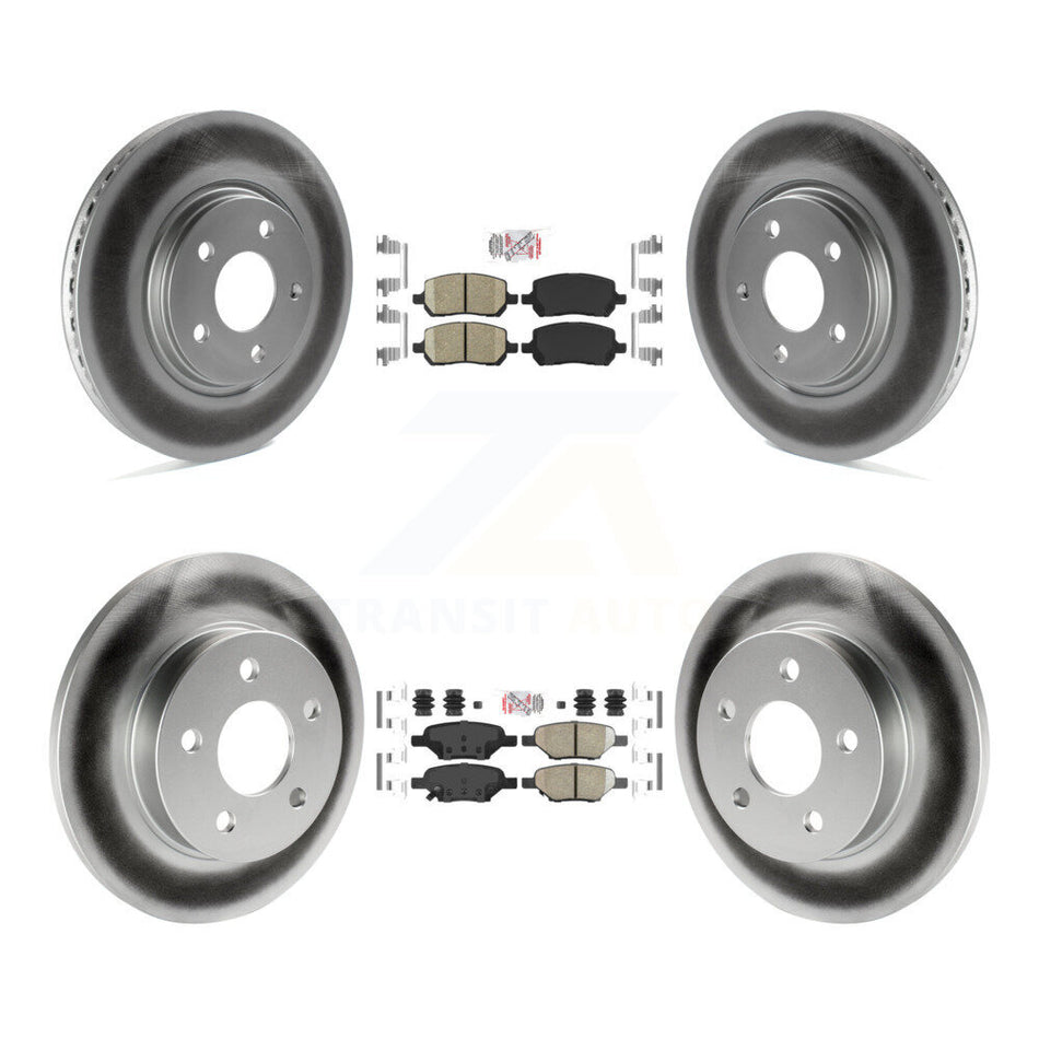 Front Rear Ceramic Pad & Coated Disc Brake Rotor Kit For Pontiac G5 With Brakes KGA-102698