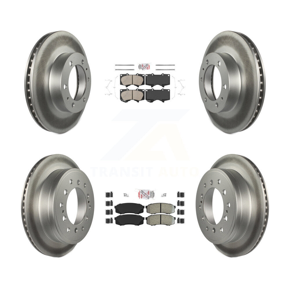 Front Ceramic Rear Semi-Metallic Pad Coat Brake Rotor Kit For 2010-2014 Toyota FJ Cruiser KGA-102708