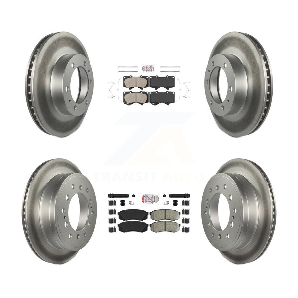 Front Ceramic Rear Semi-Metallic Pad Coat Brake Rotor Kit For 2010-2014 Toyota FJ Cruiser KGA-102710