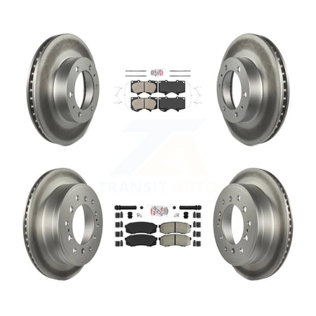Front Ceramic Rear Semi-Metallic Pad Coat Brake Rotor Kit For 2010-2014 Toyota FJ Cruiser KGA-102710