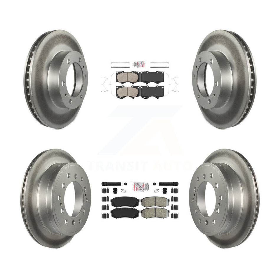Front Ceramic Rear Semi-Metallic Pad Coat Brake Rotor Kit For 2010-2014 Toyota FJ Cruiser KGA-102710
