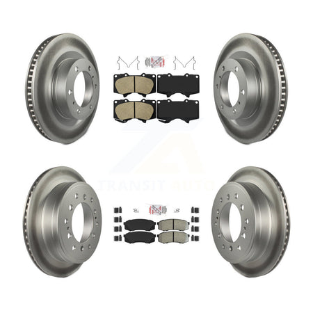 Front Ceramic Rear Semi-Metallic Pad Coat Brake Rotors Kit For Toyota 4Runner Lexus GX460 KGA-102711