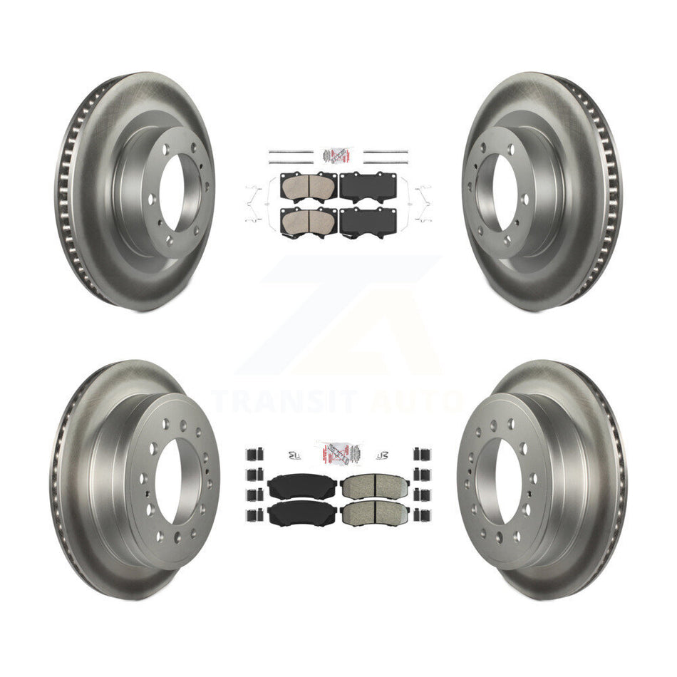 Front Ceramic Rear Semi-Metallic Pad Coat Brake Rotors Kit For Toyota 4Runner Lexus GX460 KGA-102712