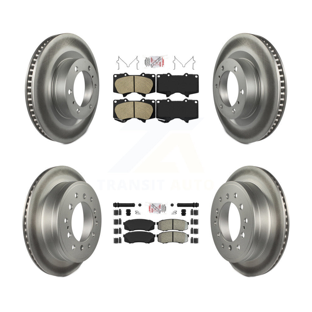 Front Ceramic Rear Semi-Metallic Pad Coat Brake Rotors Kit For Toyota 4Runner Lexus GX460 KGA-102713