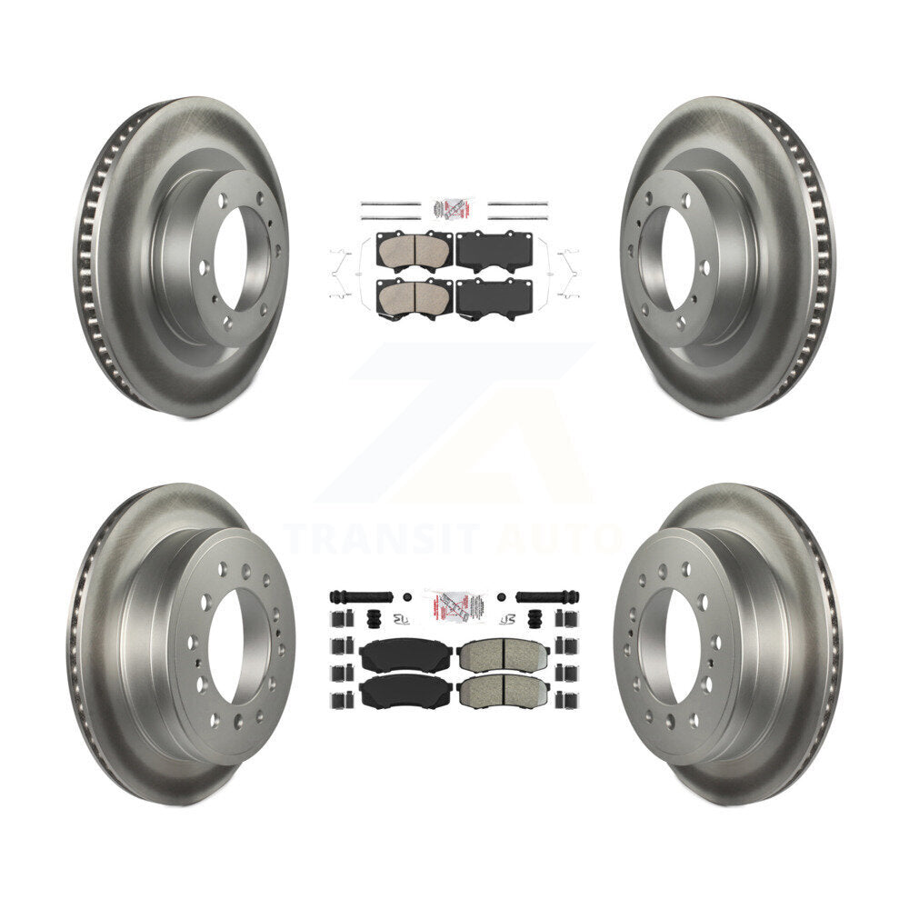 Front Ceramic Rear Semi-Metallic Pad Coat Brake Rotors Kit For Toyota 4Runner Lexus GX460 KGA-102714
