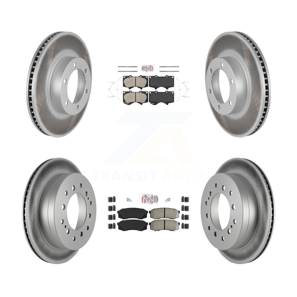 Front Ceramic Rear Semi-Metallic Pad Coat Brake Rotors Kit For Toyota 4Runner Lexus GX470 KGA-102716