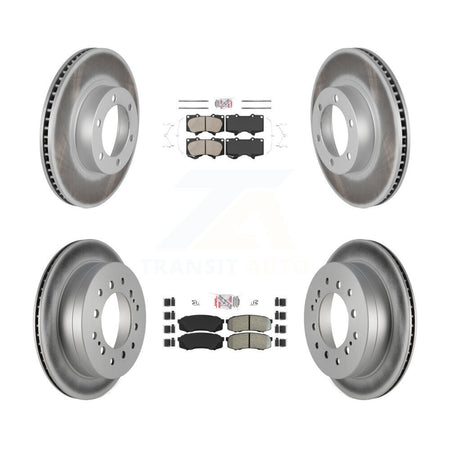 Front Ceramic Rear Semi-Metallic Pad Coat Brake Rotors Kit For Toyota 4Runner Lexus GX470 KGA-102716