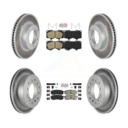 Front Ceramic Rear Semi-Metallic Pad Coat Brake Rotors Kit For Toyota 4Runner Lexus GX470 KGA-102717