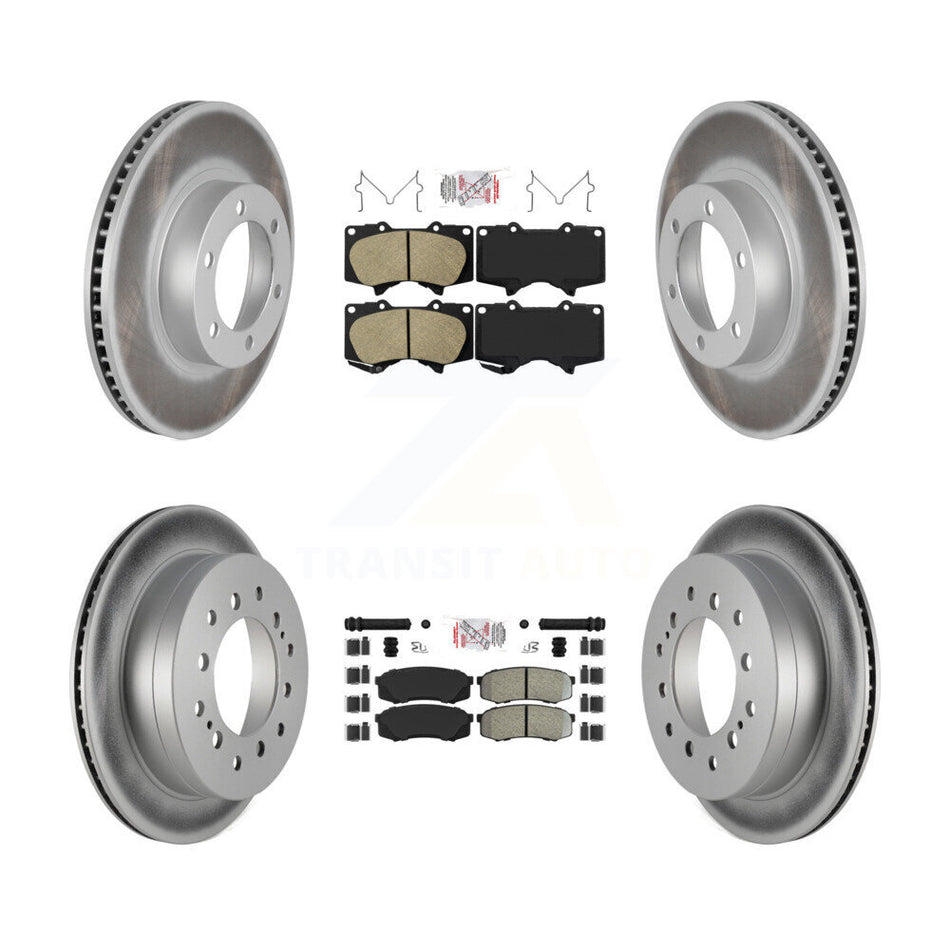 Front Ceramic Rear Semi-Metallic Pad Coat Brake Rotors Kit For Toyota 4Runner Lexus GX470 KGA-102717