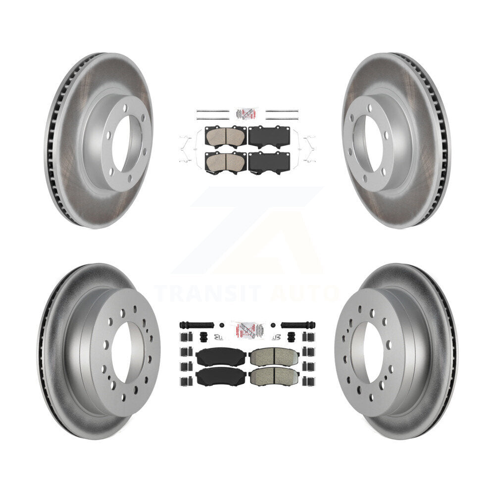 Front Ceramic Rear Semi-Metallic Pad Coat Brake Rotors Kit For Toyota 4Runner Lexus GX470 KGA-102718