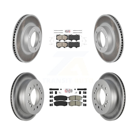 Front Ceramic Rear Semi-Metallic Pad Coat Brake Rotors Kit For Toyota 4Runner Lexus GX470 KGA-102718