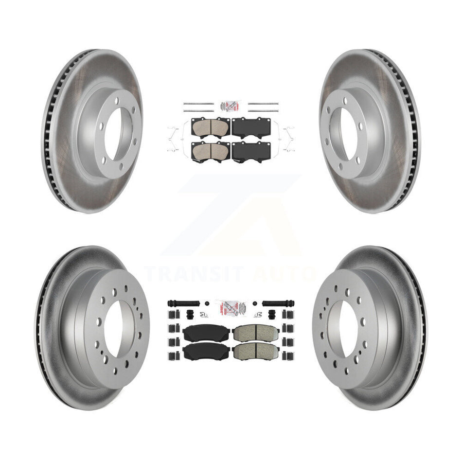 Front Ceramic Rear Semi-Metallic Pad Coat Brake Rotors Kit For Toyota 4Runner Lexus GX470 KGA-102718