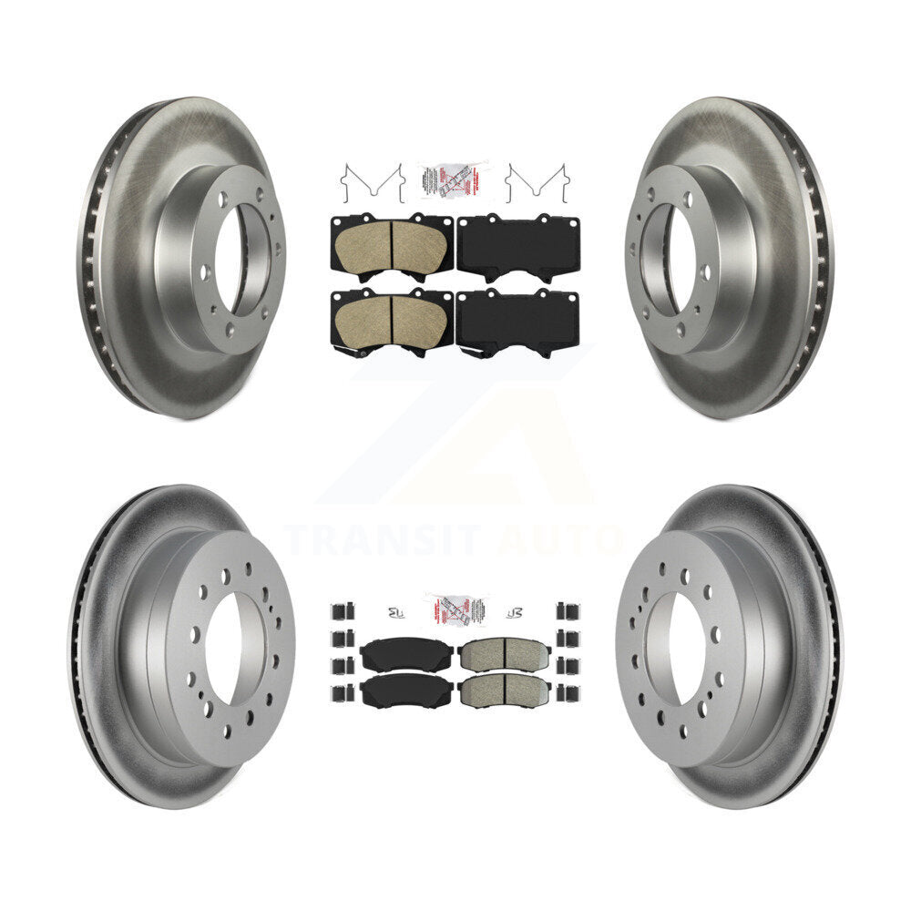 Front Ceramic Rear Semi-Metallic Pad Coated Brake Rotor Kit For Toyota 4Runner FJ Cruiser KGA-102723
