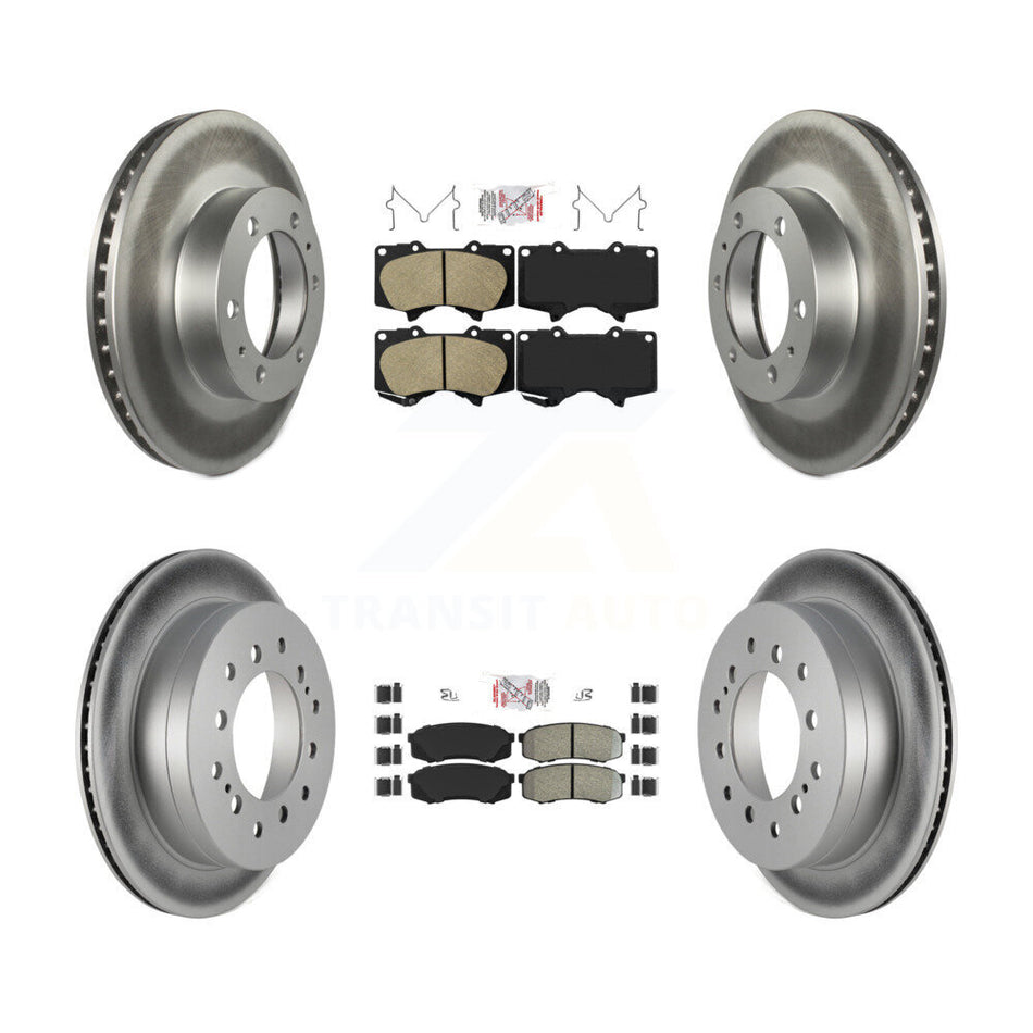 Front Ceramic Rear Semi-Metallic Pad Coated Brake Rotor Kit For Toyota 4Runner FJ Cruiser KGA-102723