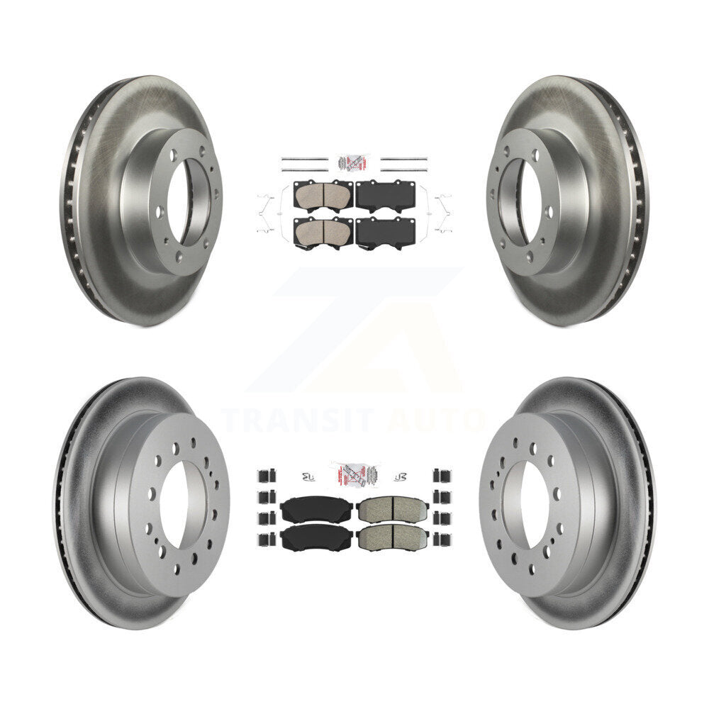 Front Ceramic Rear Semi-Metallic Pad Coated Brake Rotor Kit For Toyota 4Runner FJ Cruiser KGA-102724