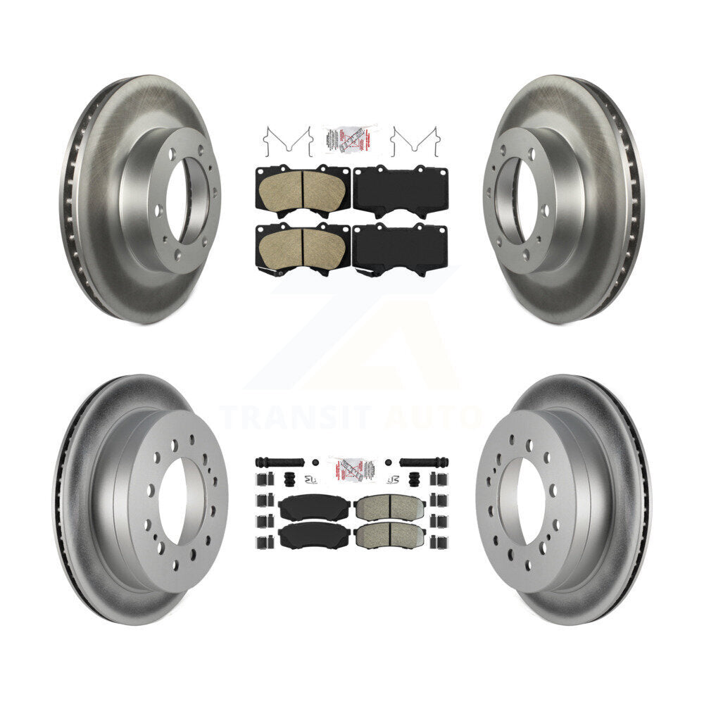 Front Ceramic Rear Semi-Metallic Pad Coated Brake Rotor Kit For Toyota 4Runner FJ Cruiser KGA-102725