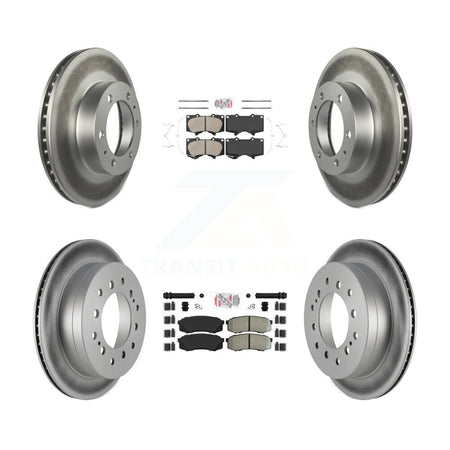 Front Ceramic Rear Semi-Metallic Pad Coated Brake Rotor Kit For Toyota 4Runner FJ Cruiser KGA-102726