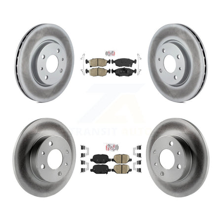 Front Rear Ceramic Pads And Coated Disc Brake Rotors Kit For Fiat 500 KGA-102730
