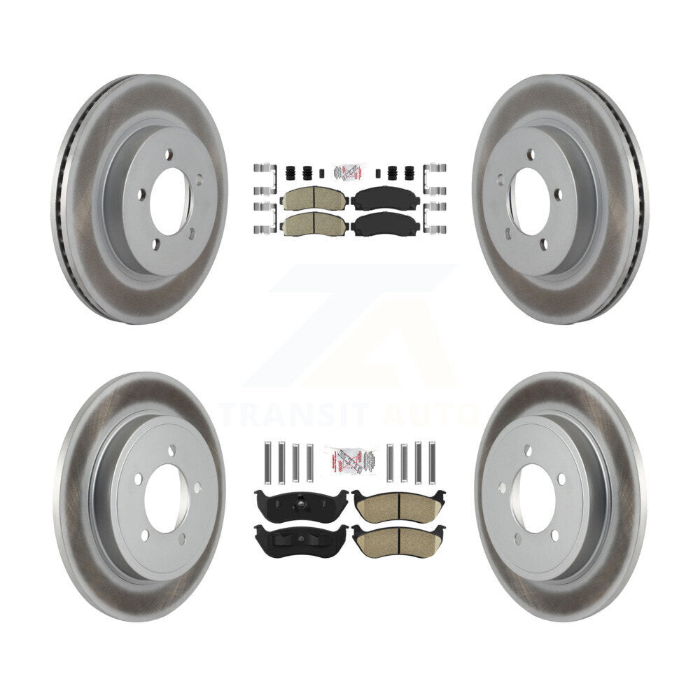 Front Rear Ceramic Pad Coated Disc Brake Rotors Kit For Ford Explorer Mercury Mountaineer KGA-102759