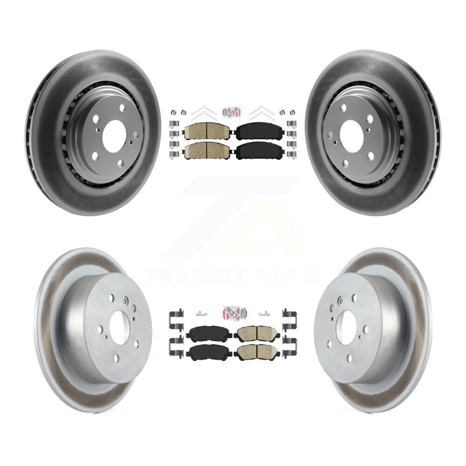 Front Rear Ceramic Pads And Coated Disc Brake Rotors Kit For 2008-2013 Toyota Highlander KGA-102762