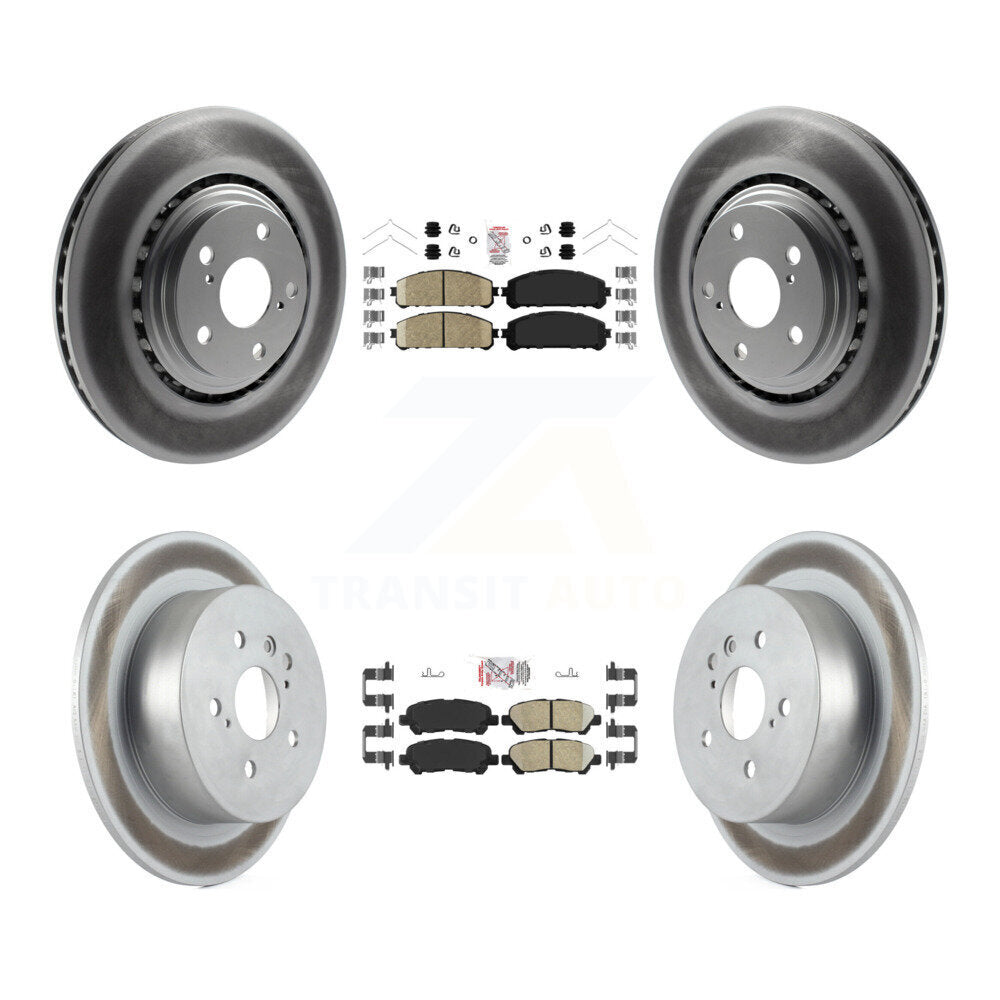 Front Rear Ceramic Pads And Coated Disc Brake Rotors Kit For 2008-2013 Toyota Highlander KGA-102763