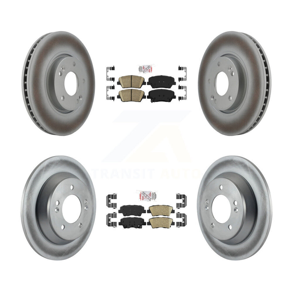 Front Rear Ceramic Pads And Coated Disc Brake Rotors Kit For Kia Rondo KGA-102770